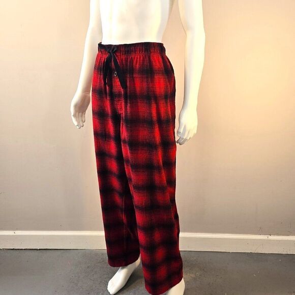 Mens Red Plaid Flannel Lounge Pajama Pants George Size 2XL - Picture 2 of 8